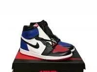 chaussures air jordan 1 mid de blue white black 001